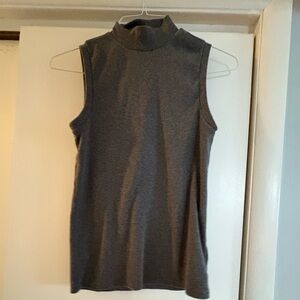 Gap Dark Grey Sleeveless Turtleneck Top